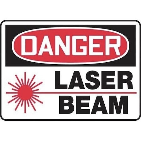 Accuform Radiation & Laser Sign, 10 in H x 14 in W, Aluminum MRAD008VA